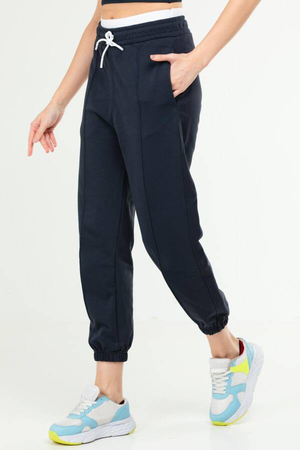 Lacivert Oversize Basic Pamuklu Yüksek Bel Lastik Paça Kadın Eşofman Alt SD1000 - Speedlife (1)