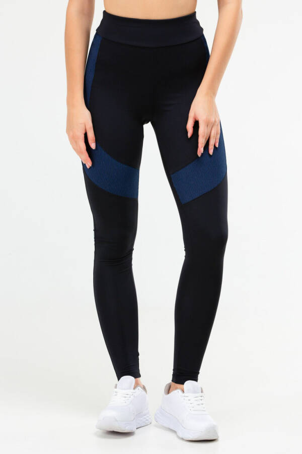 Lacivert Slim Fit Micro Yüksek Bel Toparlayıcı Kadın Tayt sd0889 - Speedlife